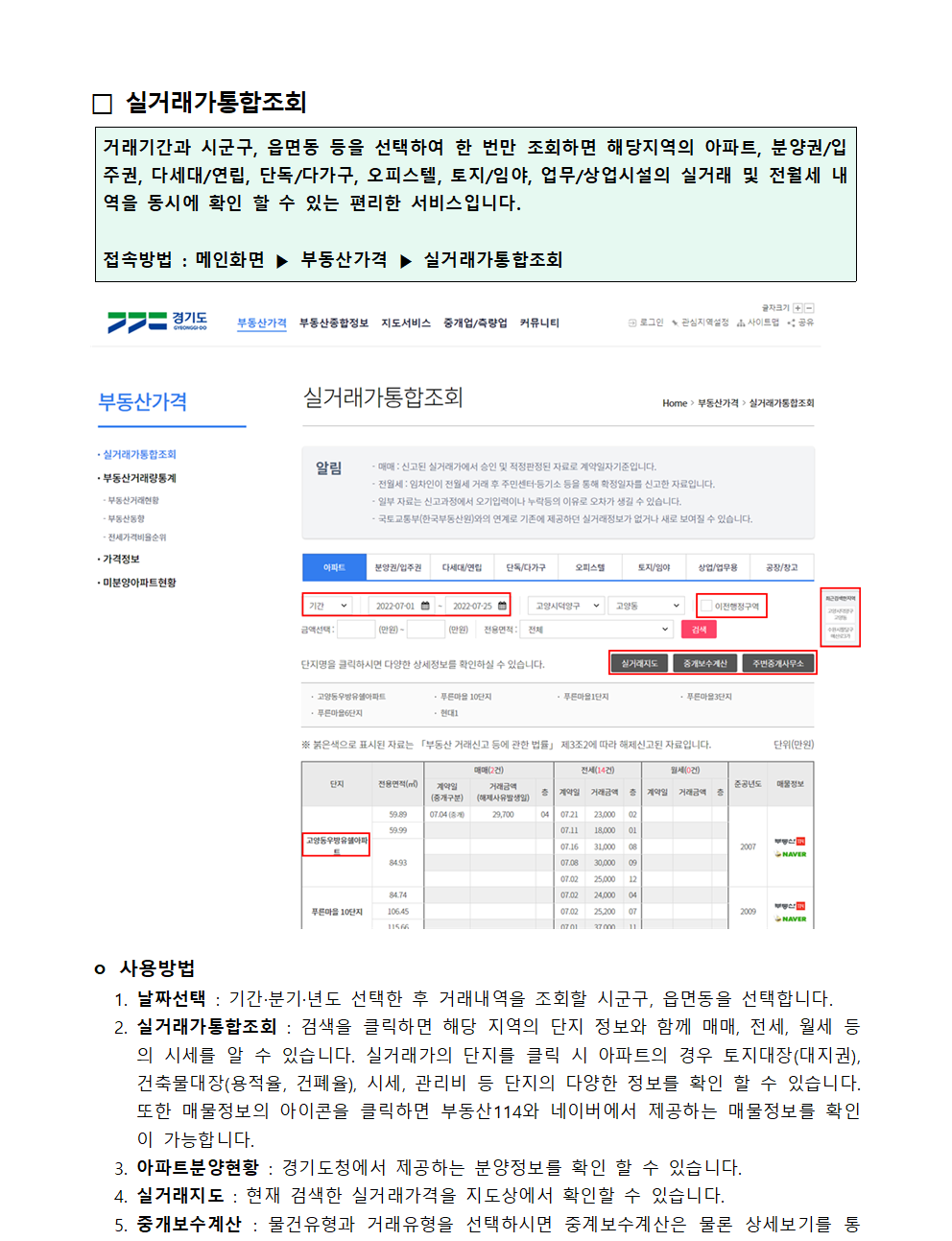 실거래가통합조회